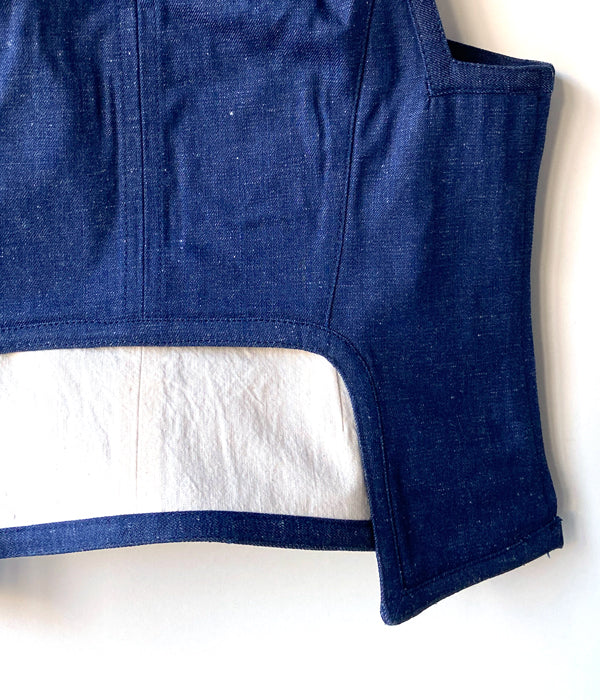 FUMIKA_UCHIDA/NEPPED DENIM SQUARE-NECK TOP(INDIGO)