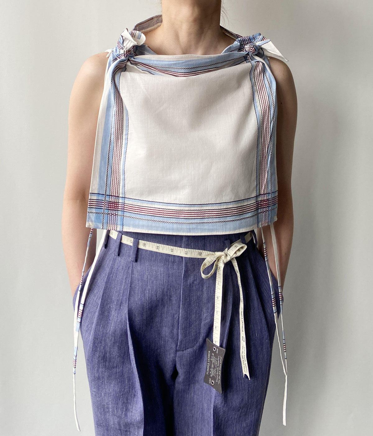 FUMIKA_UCHIDA/HANDKERCHIEF BIB TOP(SAX PLAID)