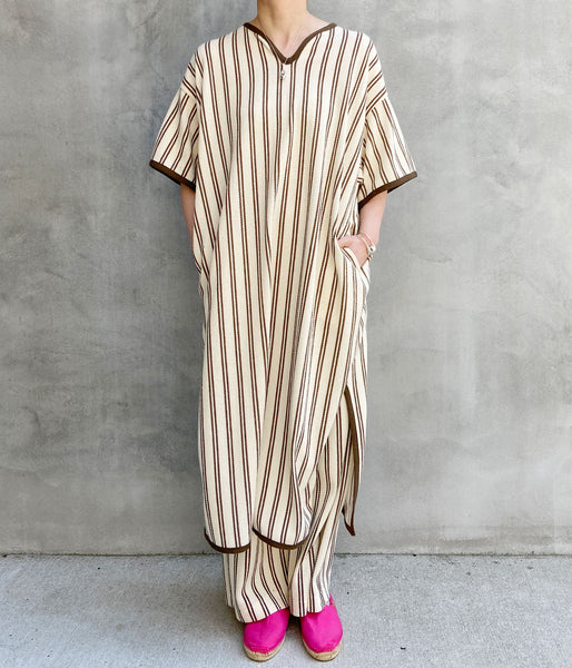 PHEENY/COTTON INRAY STRIPE DRESS(IVORY)