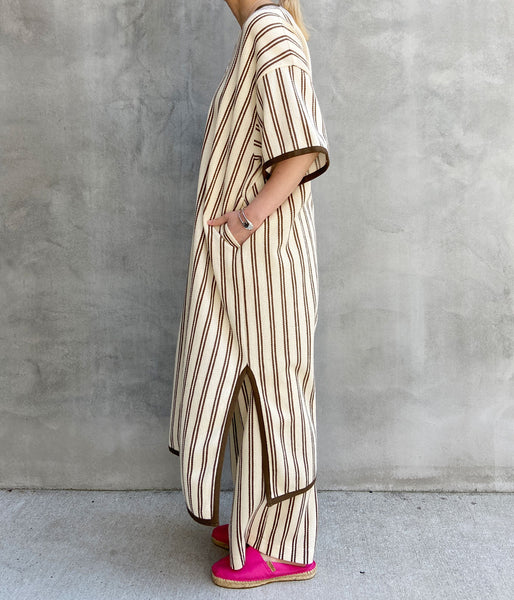 PHEENY/COTTON INRAY STRIPE DRESS(IVORY)