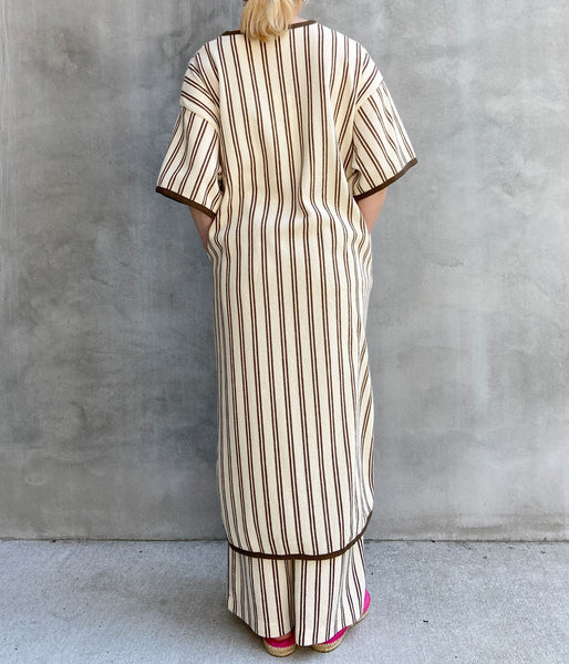 PHEENY/COTTON INRAY STRIPE DRESS(IVORY)