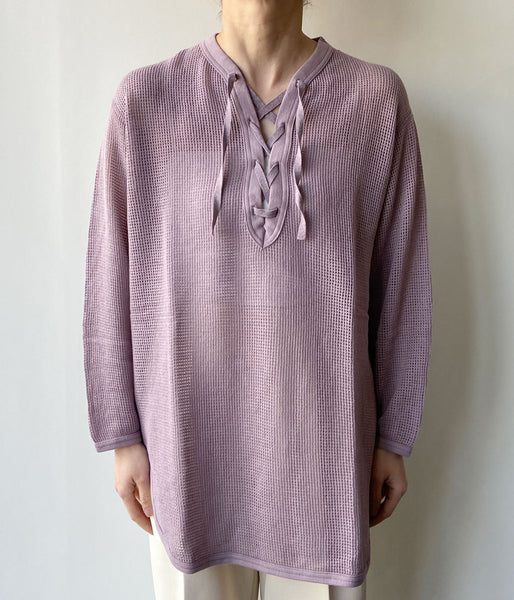 PHEENY/BASKET MESH LACE UP L/S(LAVENDER)