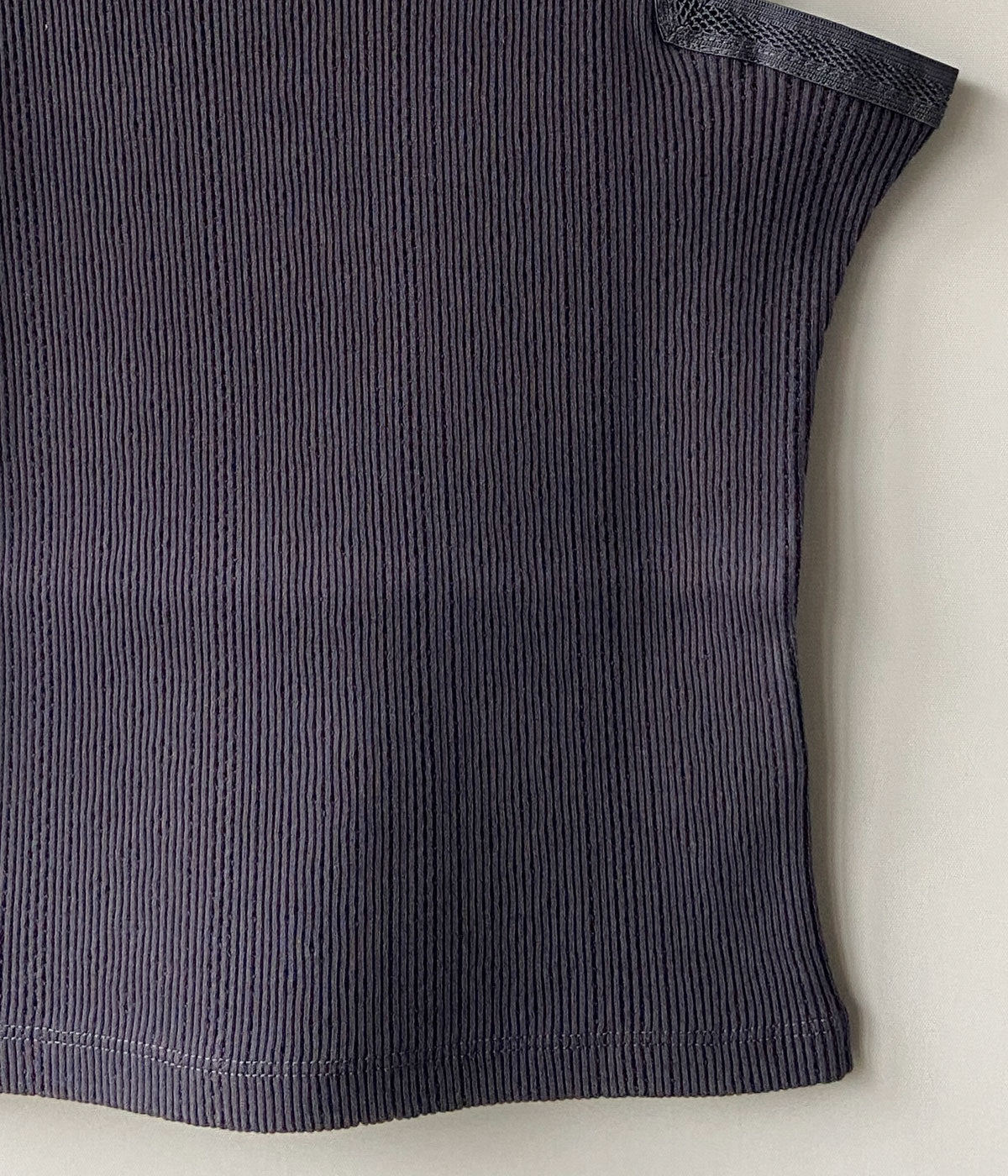 FUMIKA_UCHIDA/EYELET RIB STITCH CAMISOLE(CHARCOAL)