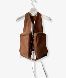 FUMIKA_UCHIDA/COTTON CANVAS TACTICAL VEST(BROWN)