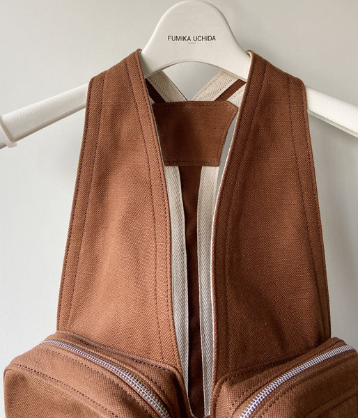 FUMIKA_UCHIDA/COTTON CANVAS TACTICAL VEST(BROWN)