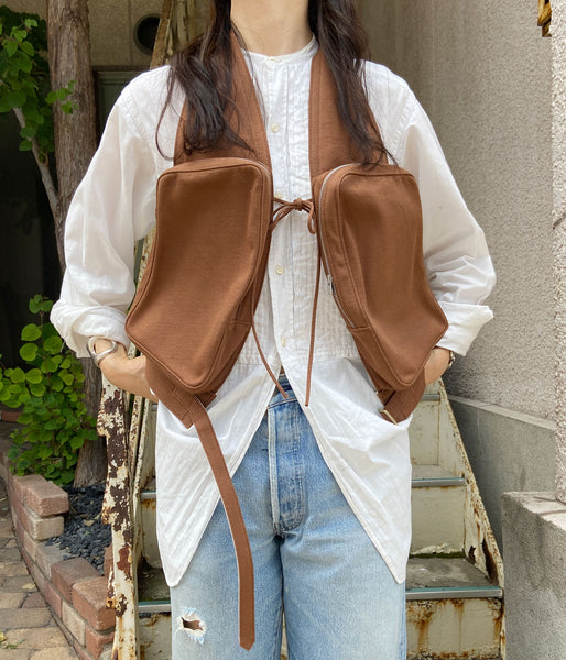 FUMIKA_UCHIDA/COTTON CANVAS TACTICAL VEST(BROWN)
