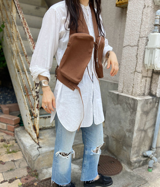FUMIKA_UCHIDA/COTTON CANVAS TACTICAL VEST(BROWN)
