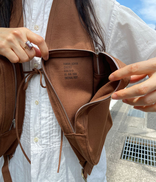 FUMIKA_UCHIDA/COTTON CANVAS TACTICAL VEST(BROWN)