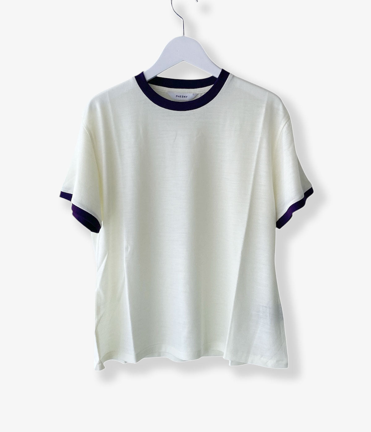 PHEENY/WOOL JERSEY RINGER TEE(WHITE)