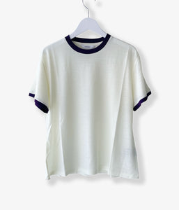 PHEENY/WOOL JERSEY RINGER TEE(WHITE)
