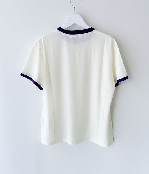 PHEENY/WOOL JERSEY RINGER TEE(WHITE)