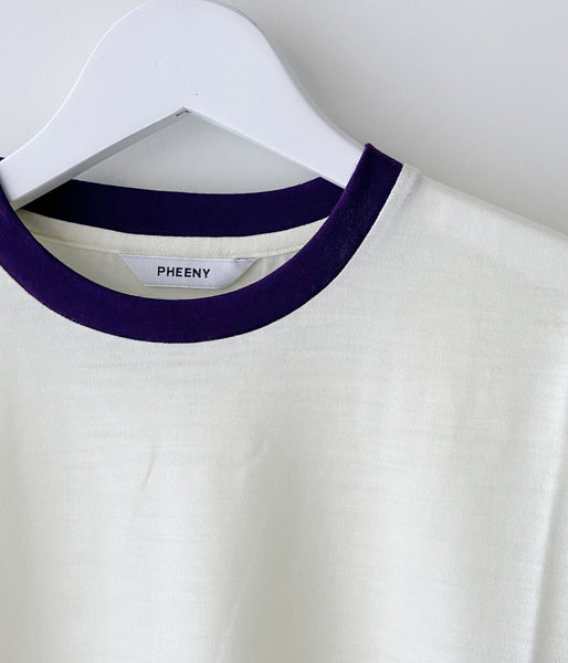 PHEENY/WOOL JERSEY RINGER TEE(WHITE)