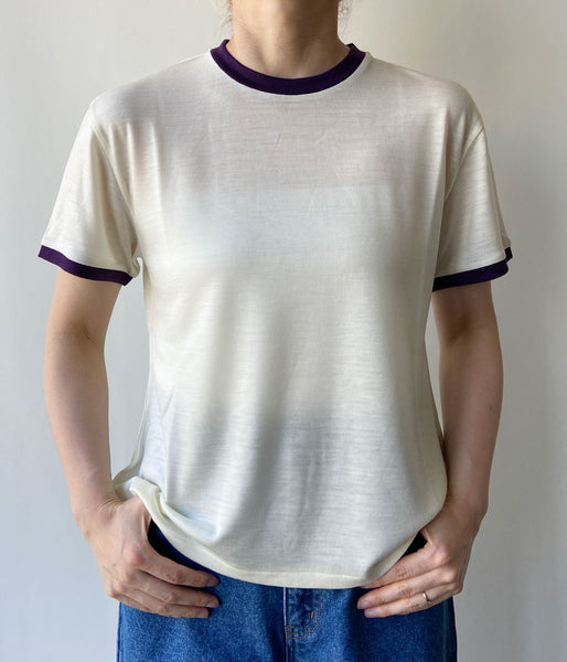 PHEENY/WOOL JERSEY RINGER TEE(WHITE)