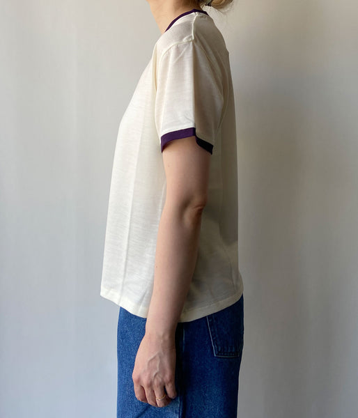 PHEENY/WOOL JERSEY RINGER TEE(WHITE)