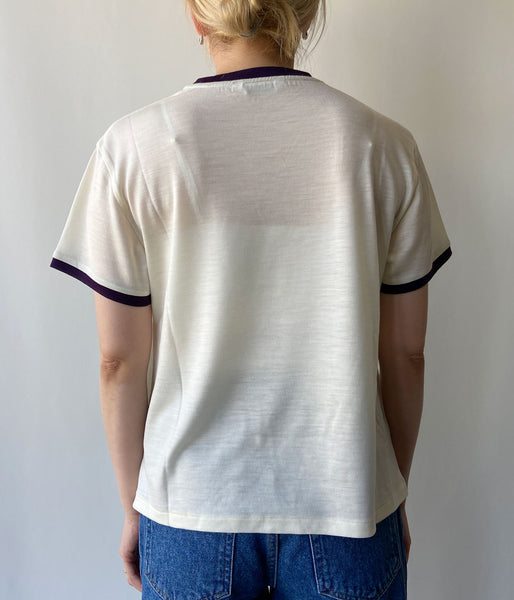 PHEENY/WOOL JERSEY RINGER TEE(WHITE)