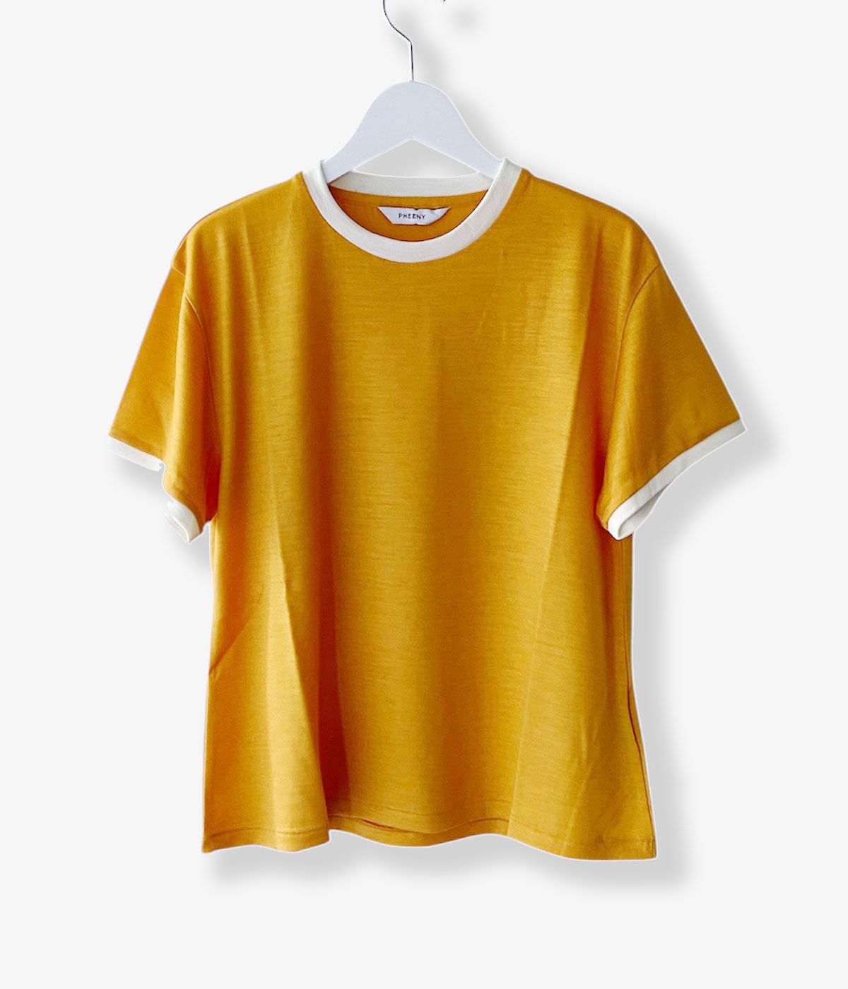 PHEENY/WOOL JERSEY RINGER TEE(YELLOW)
