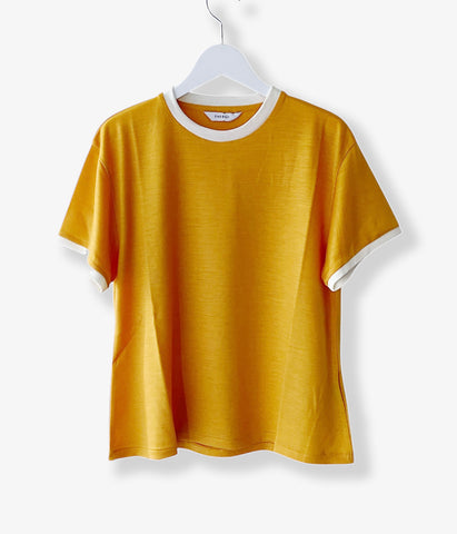PHEENY/WOOL JERSEY RINGER TEE(YELLOW)