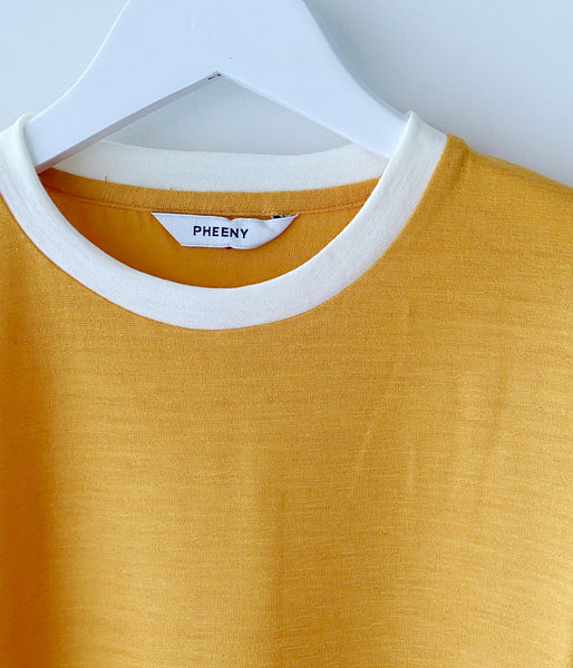 PHEENY/WOOL JERSEY RINGER TEE(YELLOW)