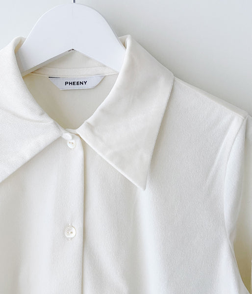 PHEENY/SHEER VELOUR SHIRT(IVORY)