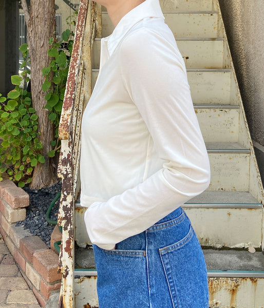 PHEENY/SHEER VELOUR SHIRT(IVORY)