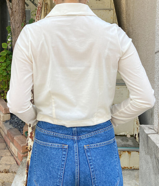 PHEENY/SHEER VELOUR SHIRT(IVORY)