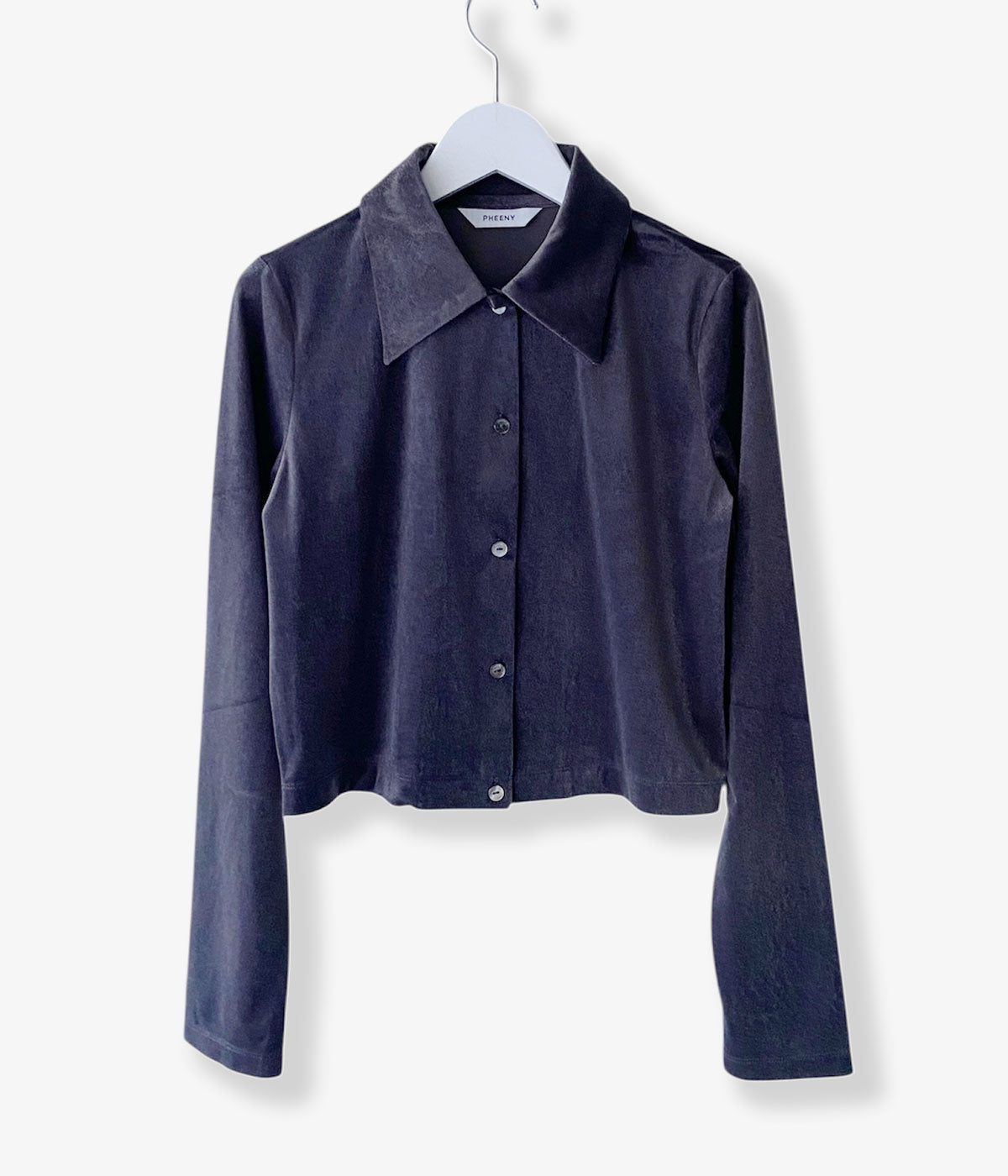 PHEENY/SHEER VELOUR SHIRT(GRAY)