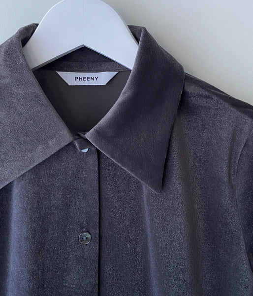 PHEENY/SHEER VELOUR SHIRT(GRAY)