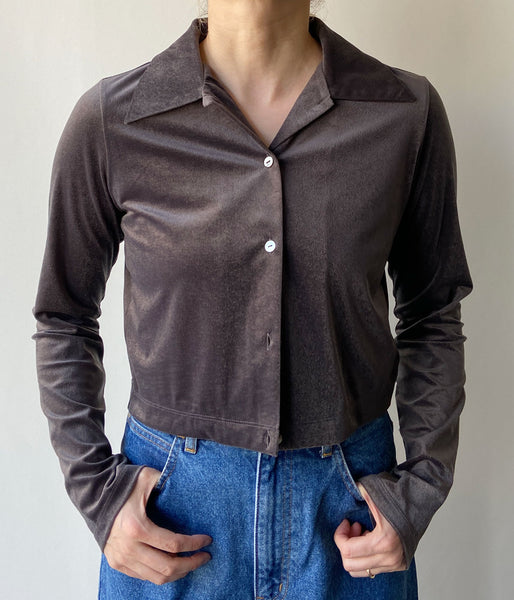 PHEENY/SHEER VELOUR SHIRT(GRAY)