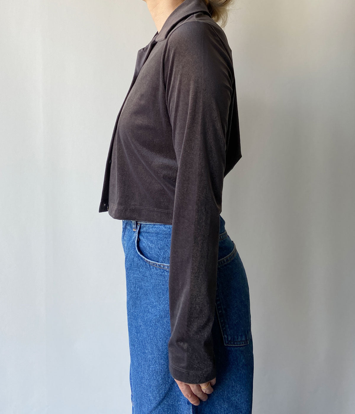 PHEENY/SHEER VELOUR SHIRT(GRAY)
