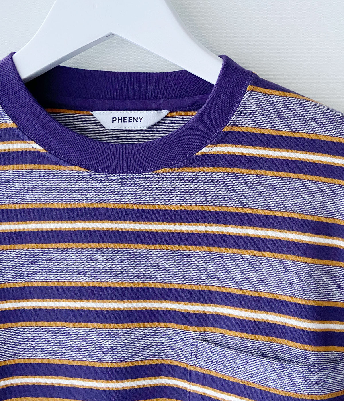 PHEENY ストライプTシャツ Fサイズ PHEENY/MULTI BORDER LAYERED S/S(PURPLE)