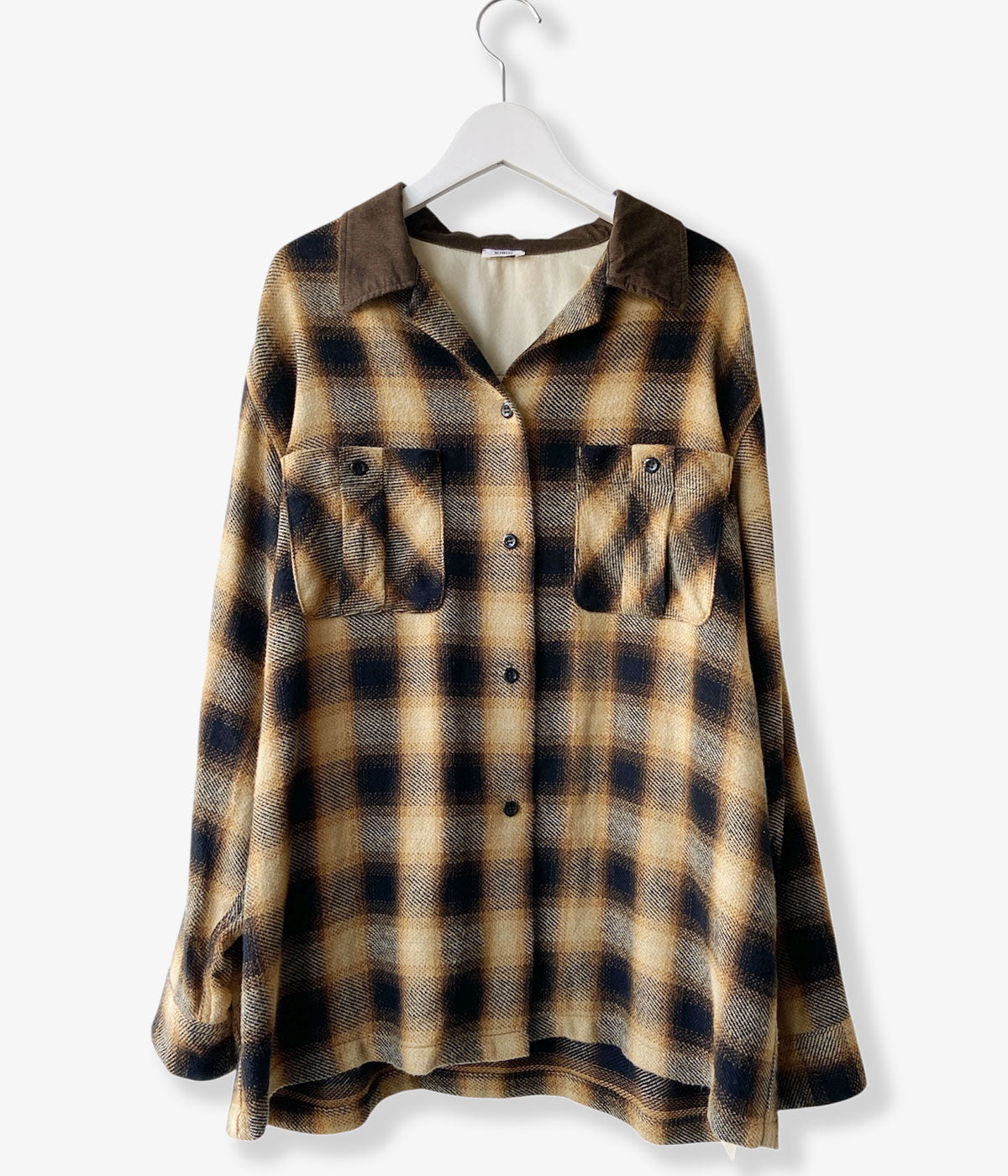 nowos/CHECK SHIRT(BROWN)