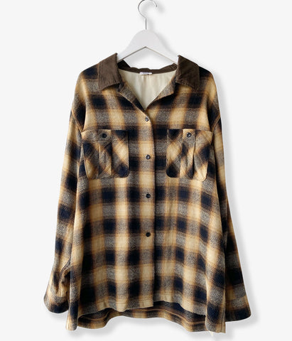 nowos/CHECK SHIRT(BROWN)
