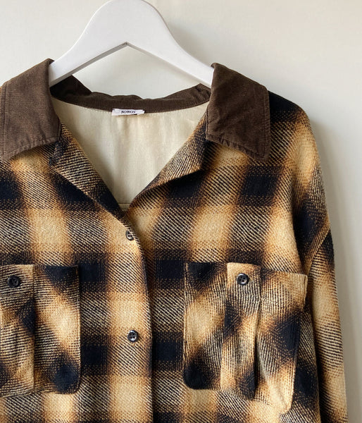nowos/CHECK SHIRT(BROWN)