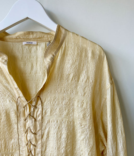 nowos/LACE UP SHIRT(BEIGE)