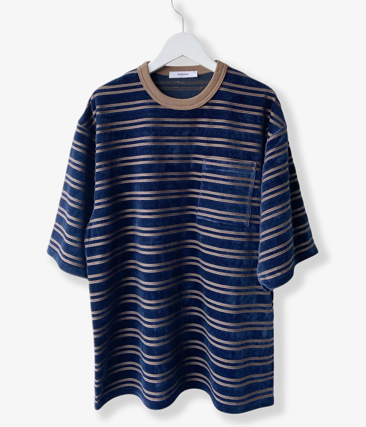 PHEENY/VELVET BORDER S/S(NAVY)