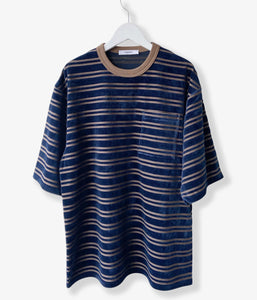 PHEENY/VELVET BORDER S/S(NAVY)