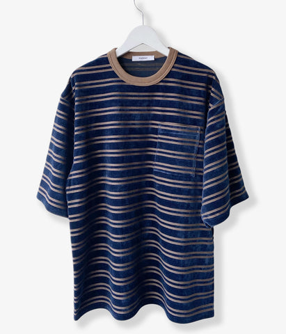 PHEENY/VELVET BORDER S/S(NAVY)