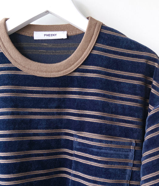 PHEENY/VELVET BORDER S/S(NAVY)