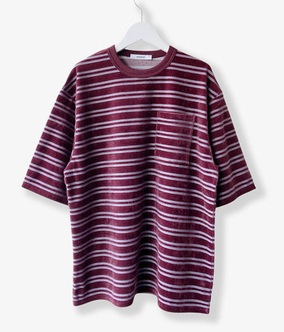 PHEENY/VELVET BORDER S/S(BURGUNDY)