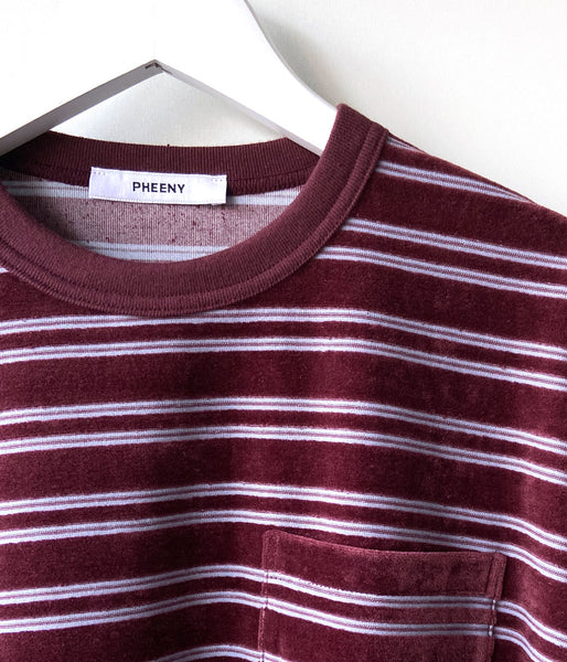 PHEENY/VELVET BORDER S/S(BURGUNDY)