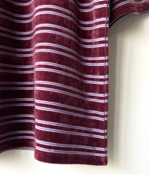 PHEENY/VELVET BORDER S/S(BURGUNDY)