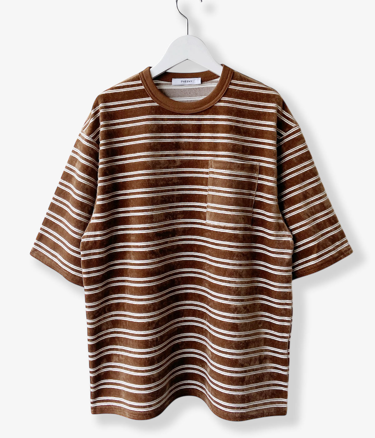 PHEENY/VELVET BORDER S/S(BROWN)