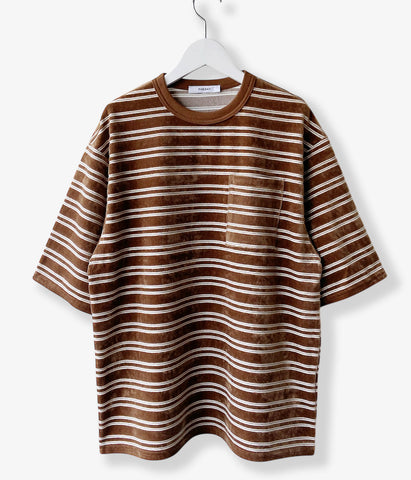 PHEENY/VELVET BORDER S/S(BROWN)