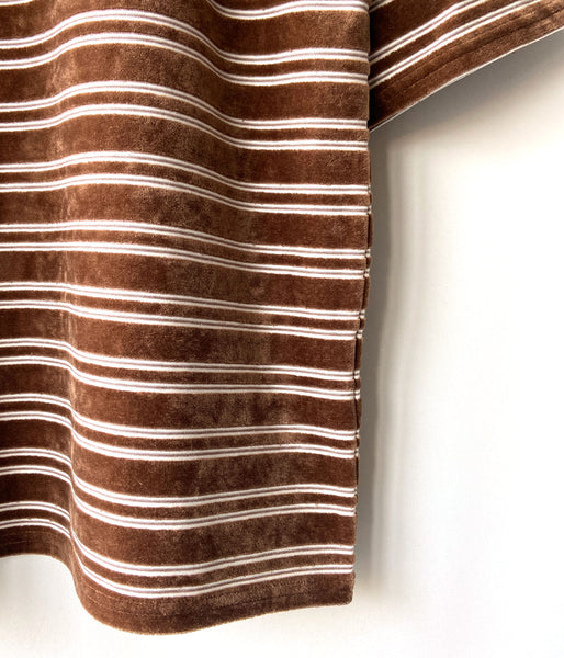 PHEENY/VELVET BORDER S/S(BROWN)