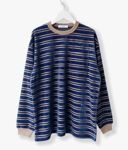 PHEENY/VELVET BORDER L/S(NAVY)