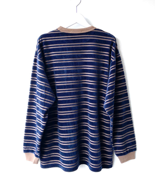 PHEENY/VELVET BORDER L/S(NAVY)