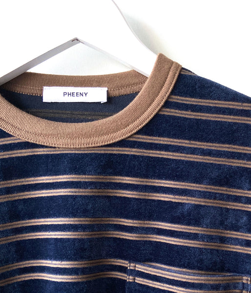 PHEENY/VELVET BORDER L/S(NAVY)