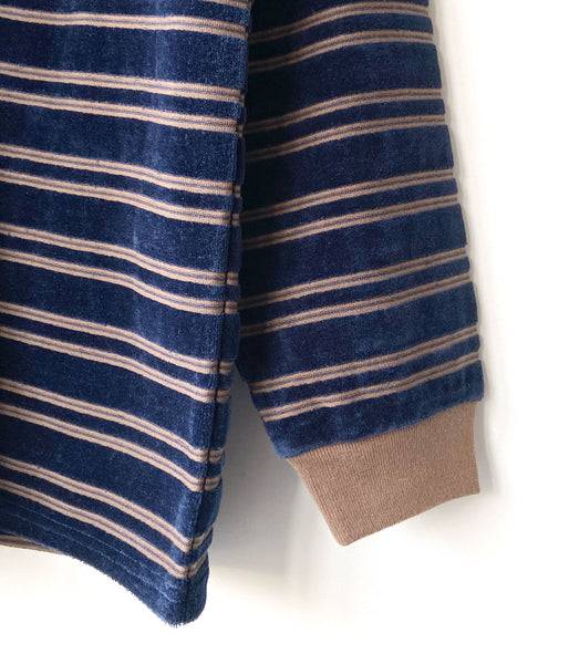 PHEENY/VELVET BORDER L/S(NAVY)