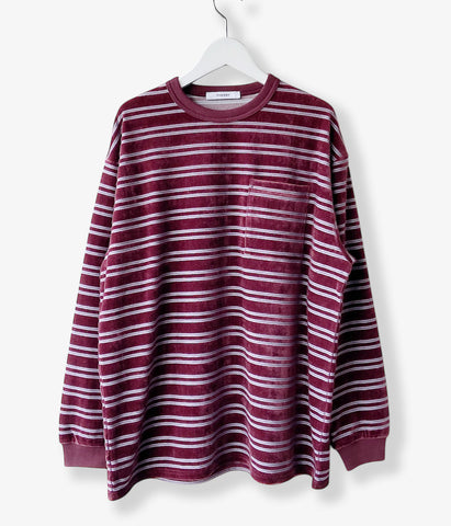 PHEENY/VELVET BORDER L/S(BURGUNDY)