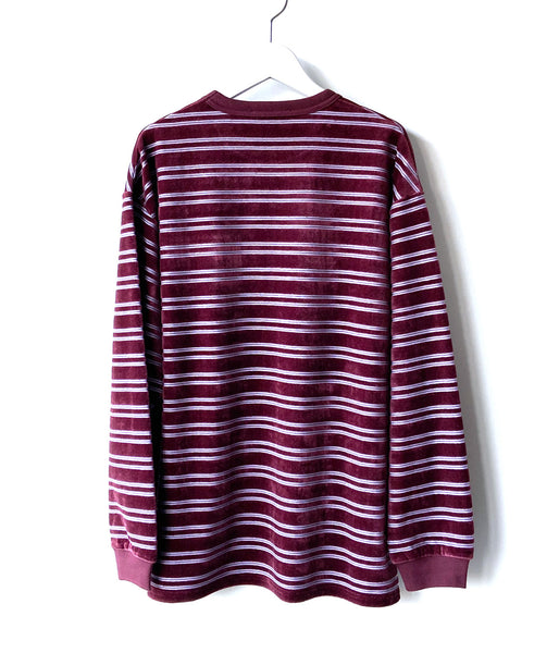 PHEENY/VELVET BORDER L/S(BURGUNDY)